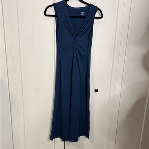Patagonia - Small - Bandha Blue Twist Front Jersey Dress - sleeveless